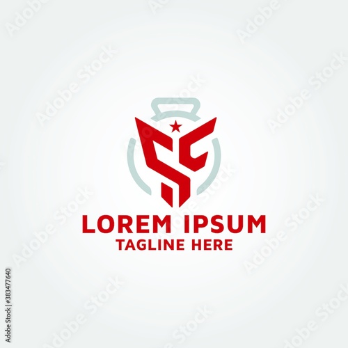 Letter SF and physical fitness Vector logo design idea
