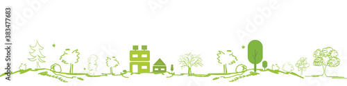 Erneuerbare Energie Landschaft Dorf Haus Solar Panorama 