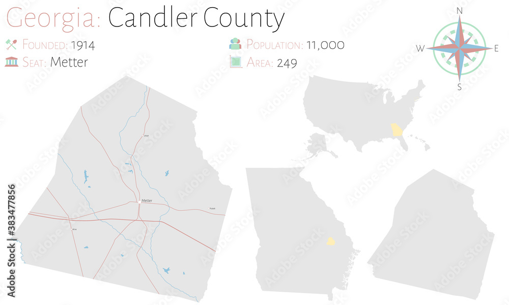 Large and detailed map of Candler county in Georgia, USA.
Large and detailed map of Candler county in Georgia, USA.
