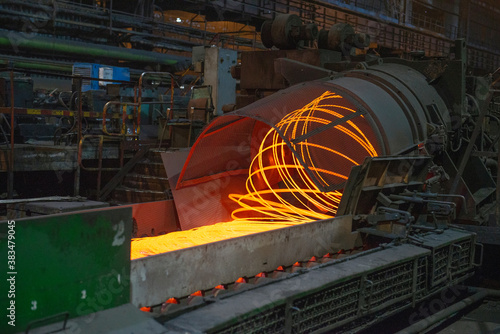 Steel wire production workshop at a metallurgical plant