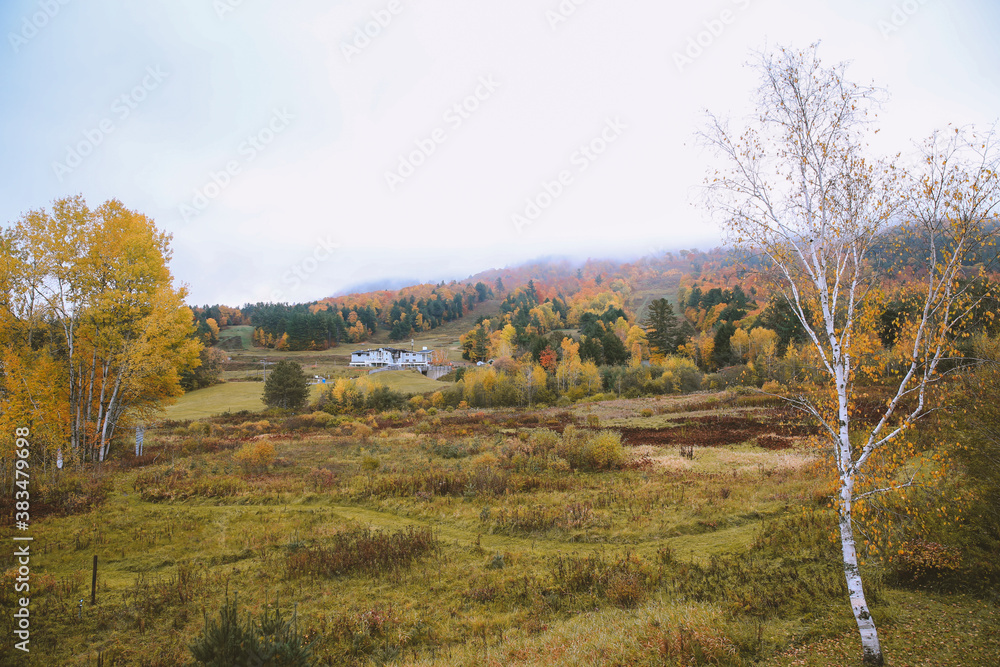 Fototapeta premium Autumn in Brownsville, West Windso, Vermont
