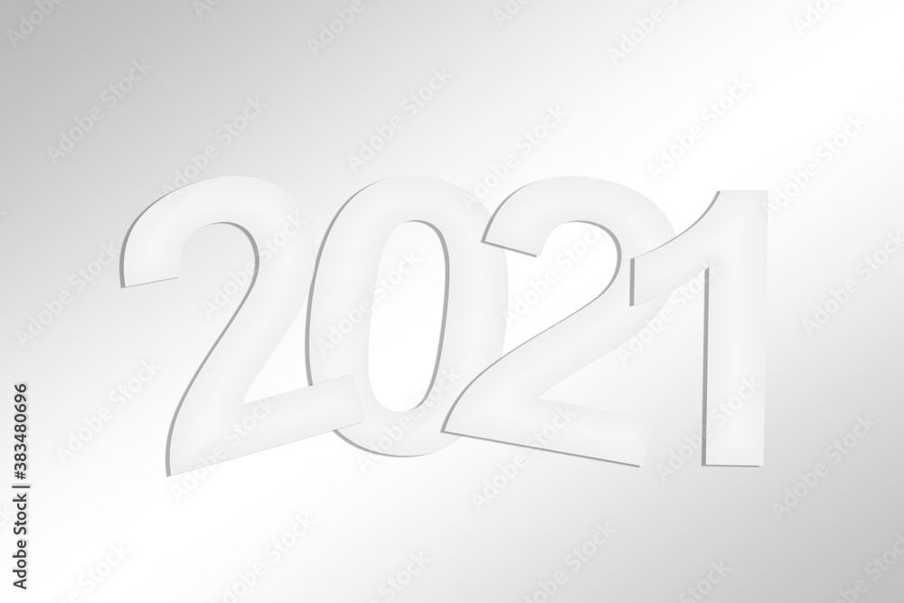 2021 minimal greeting card with white cut paper 2021 minimal greeting card with white cut paper