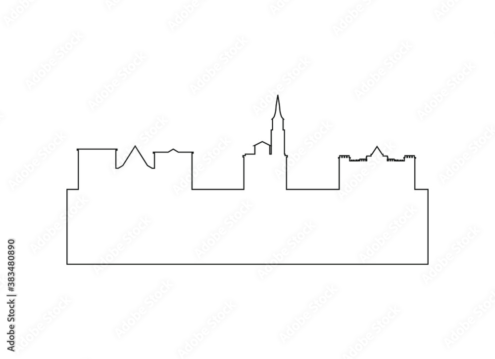 Steyr city skyline in Austria.