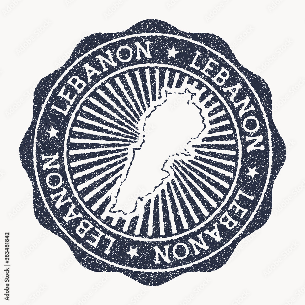 Lebanon stamp. Travel rubber stamp with the name and map of country ...