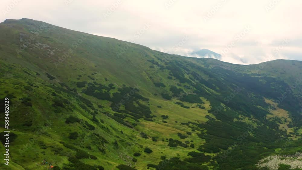 Lake Brebeneskul and the surrounding landscape near the lake, top view, cloudy sky and summer landscape.2020 Lake Brebeneskul and the surrounding landscape near the lake, top view, cloudy sky and summer landscape.2020