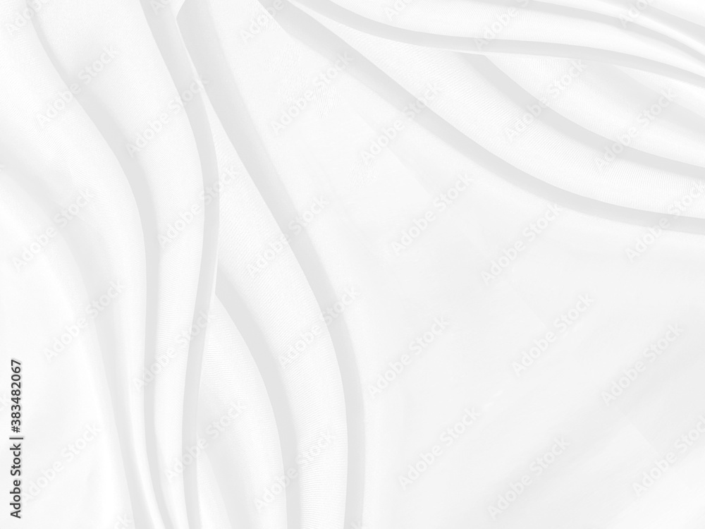 White cloth background abstract with soft waves.