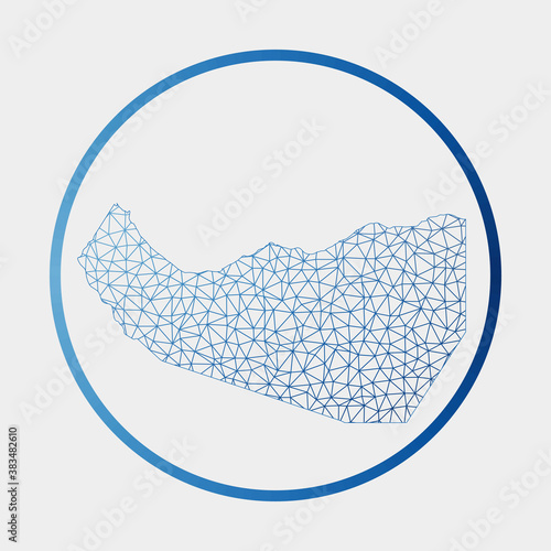 Somaliland icon. Network map of the country. Round Somaliland sign with gradient ring. Technology, internet, network, telecommunication concept. Vector illustration. photo