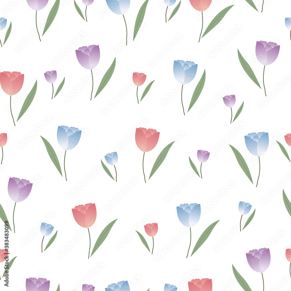 Tulip seamless pattern Flower background Colorful designs used for prints, fashions, wallpapers, fabrics, textiles. Tulip seamless pattern Flower background Colorful designs used for prints, fashions, wallpapers, fabrics, textiles.