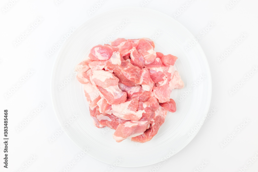 Pork belly on white background Pork belly on white background