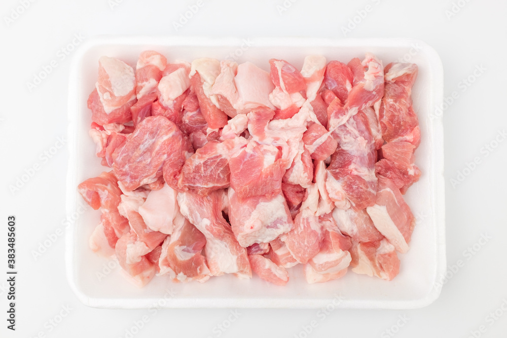 Pork belly on white background Pork belly on white background