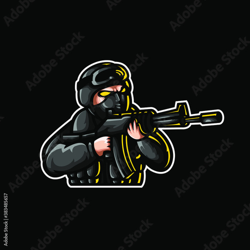 Police shooter sniper esport logo for gaming