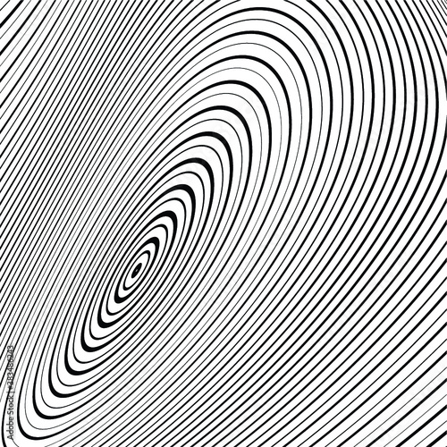 Wavy Lines in Circle Form . Vector Illustration .Technology zigzag round Logo . Circular Design element for patterns , backgrounds , brochures, posters . Abstract concentric stripes Geometric shape .