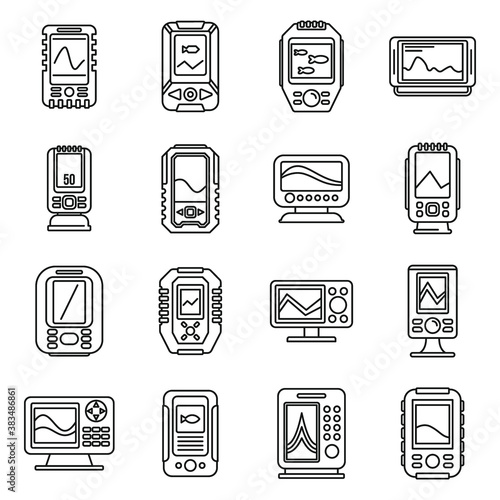 NAME icons set. Outline set of NAME vector icons for web design isolated on white background