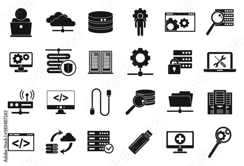 IT administrator icons set. Simple set of IT administrator vector icons for web design on white background