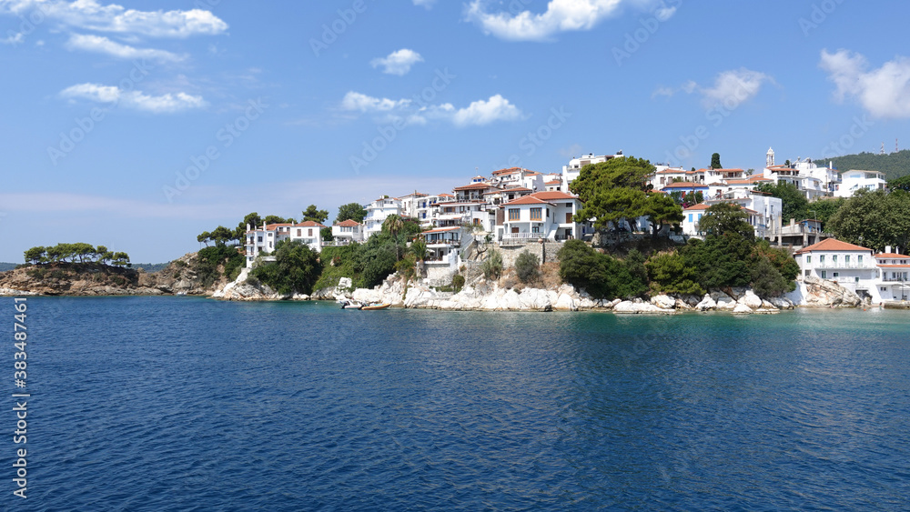 Picturesque main town of Skiathos island, Sporades, Greece