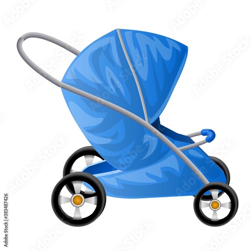 Pram icon. Cartoon of pram vector icon for web design isolated on white background