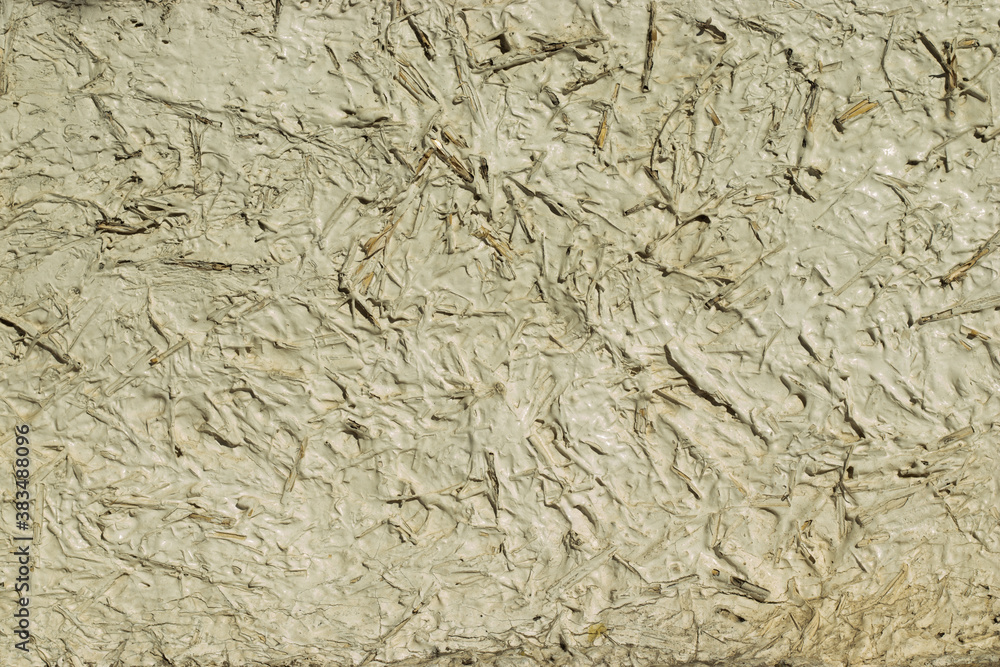 Wood sawdust filings texture background. White wooden surface backdrop with copy space