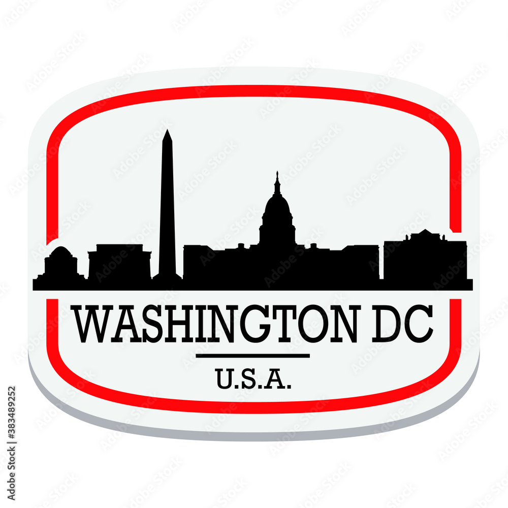 Fototapeta premium Washington DC USA Label Stamp Icon Skyline City Design Tourism Logo.