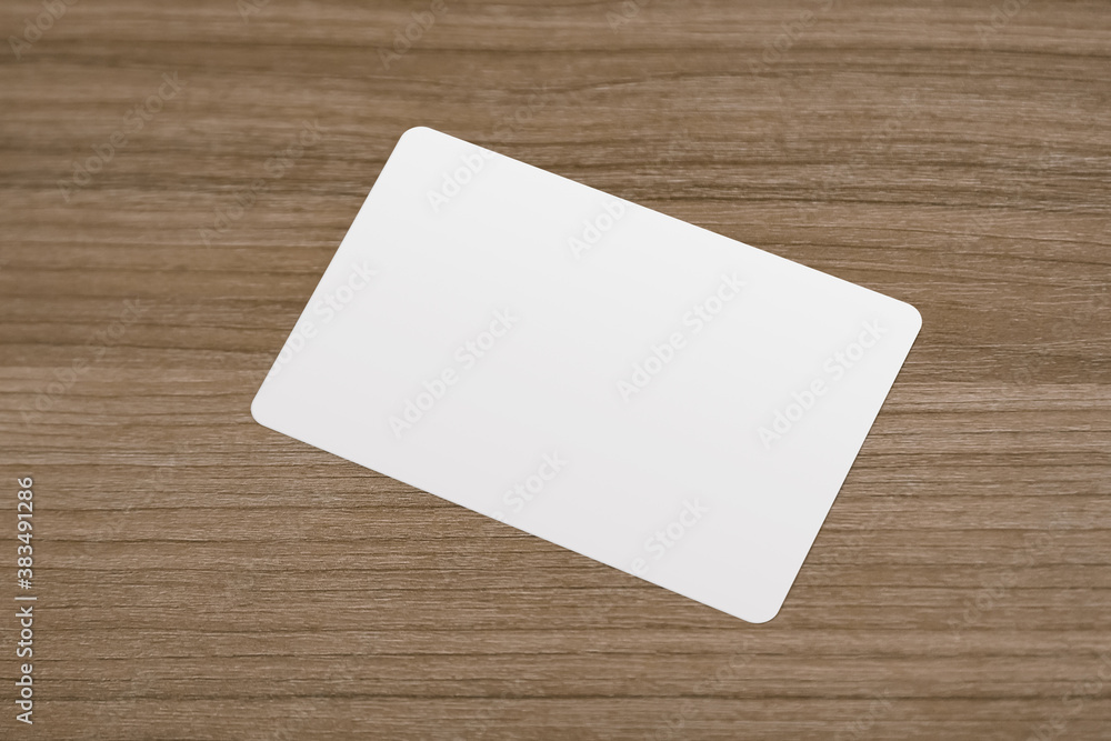 empty credit card mockup put on table empty credit card mockup put on table
