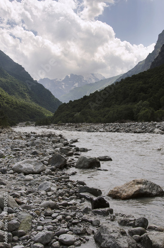 mountain river in the mountains. North Caucasus, Russia