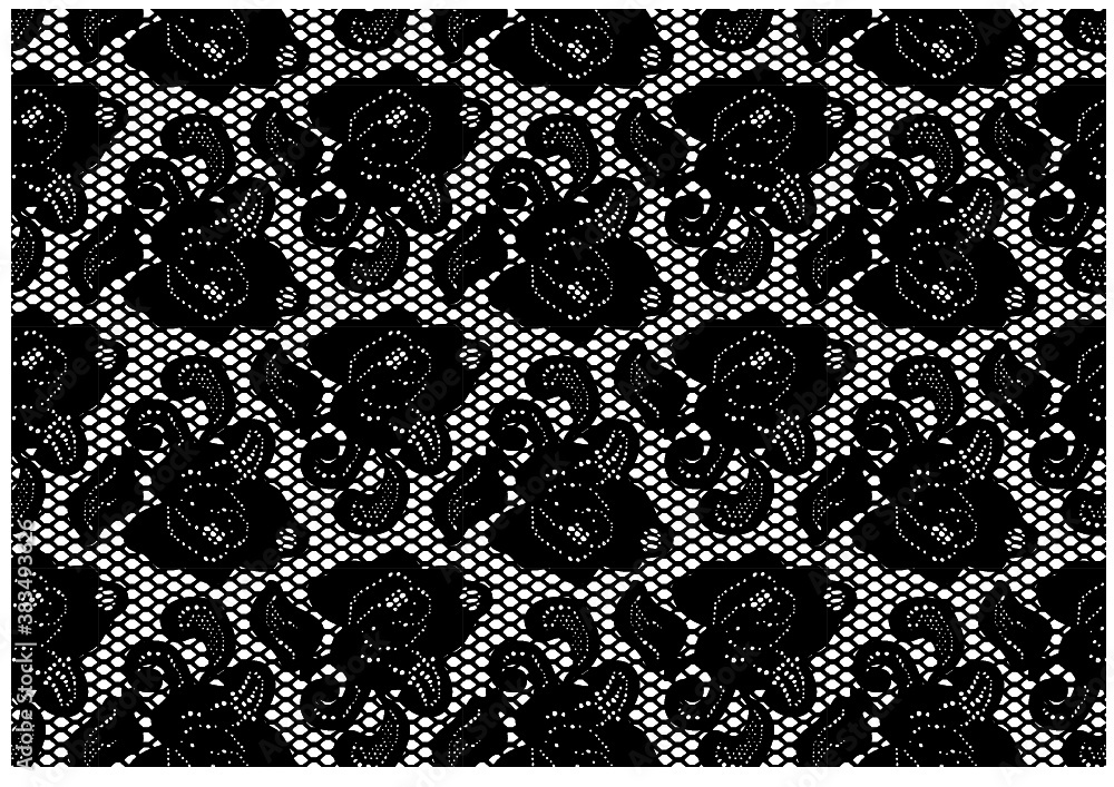 Seamless flower mesh pattern for fashion illustration. Floral lace Stock  Vector