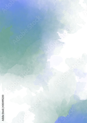 Emerald watercolour background in watercolor style on colorful background. Modern Deep green, great design for any purposes. Creative vector illustration. Grunge, sketch, Splash texture.