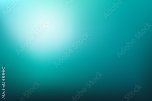 Abstract dark deep teal background with light. Blurred turquoise water backdrop. Vector illustration for your graphic design, banner, summer or aqua poster, website