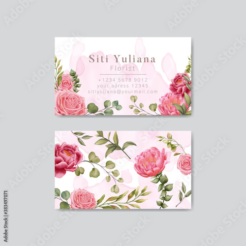 Floral business card template