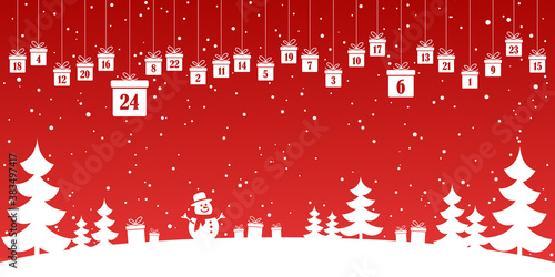 advent calendar 1 to 24 on christmas presents