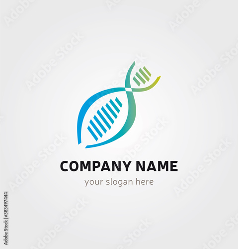 Logo Icône ADN Génétique Double Spirale Société Pharmaceutique Charte Graphique Entreprise Plusieurs Couleurs