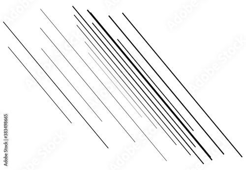 Dynamic diagonal and slanting lines element. oblique, skew and tilted stripes. bursting, radial streaks, strips. speed, trail and zoom lines comic effect