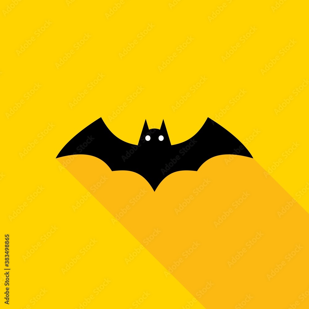 Halloween bat icon with glowing eyes, Halloween holiday. Halloween bat icon with glowing eyes, Halloween holiday.