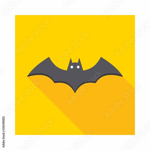 Halloween bat icon with glowing eyes, Halloween holiday.