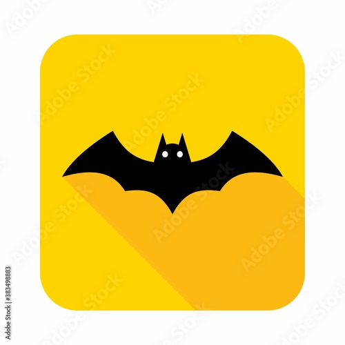 Halloween bat icon with glowing eyes, Halloween holiday.