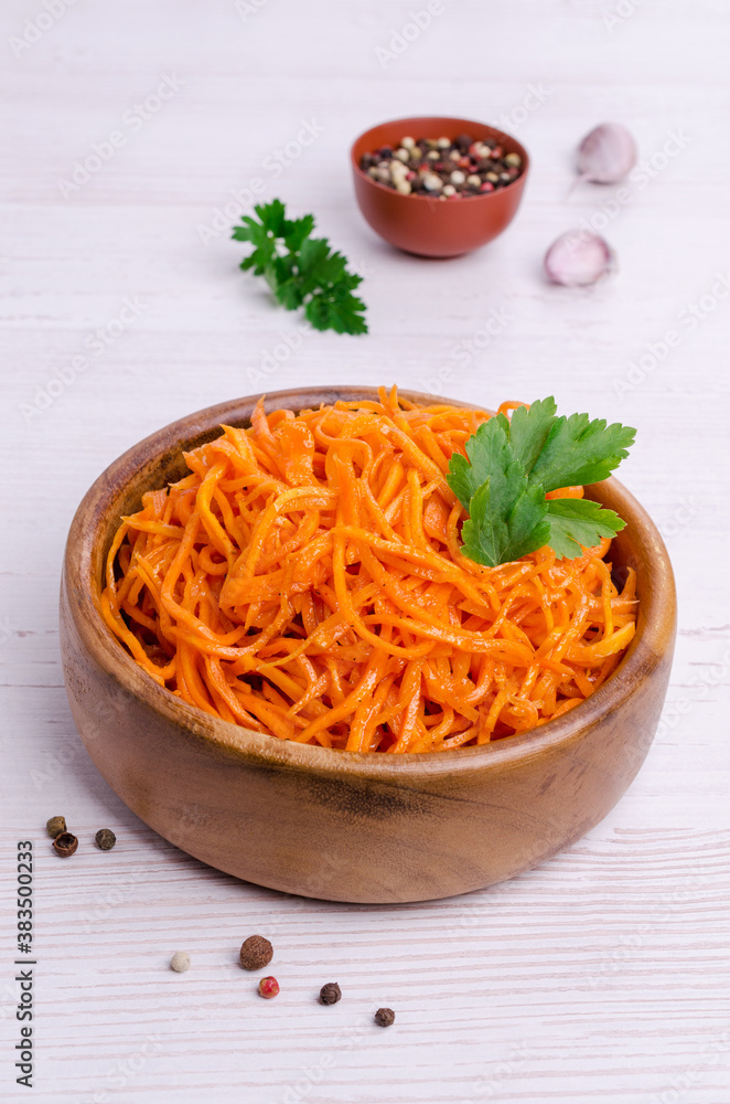 Salad of chopped spiced carrots Salad of chopped spiced carrots