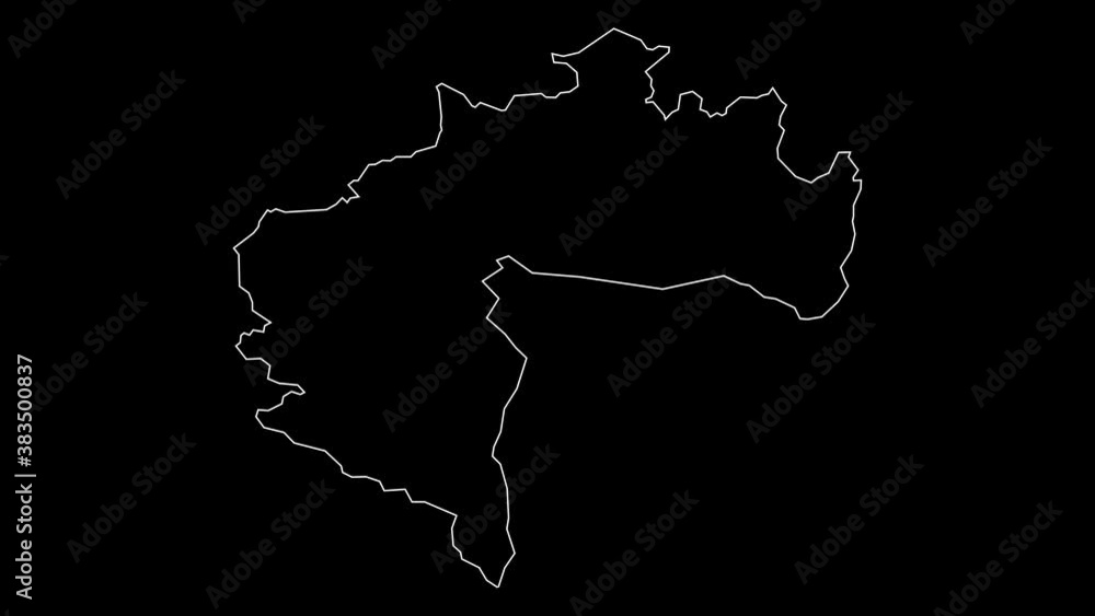 Biskra Algeria provinces map outline animation Biskra Algeria provinces map outline animation
