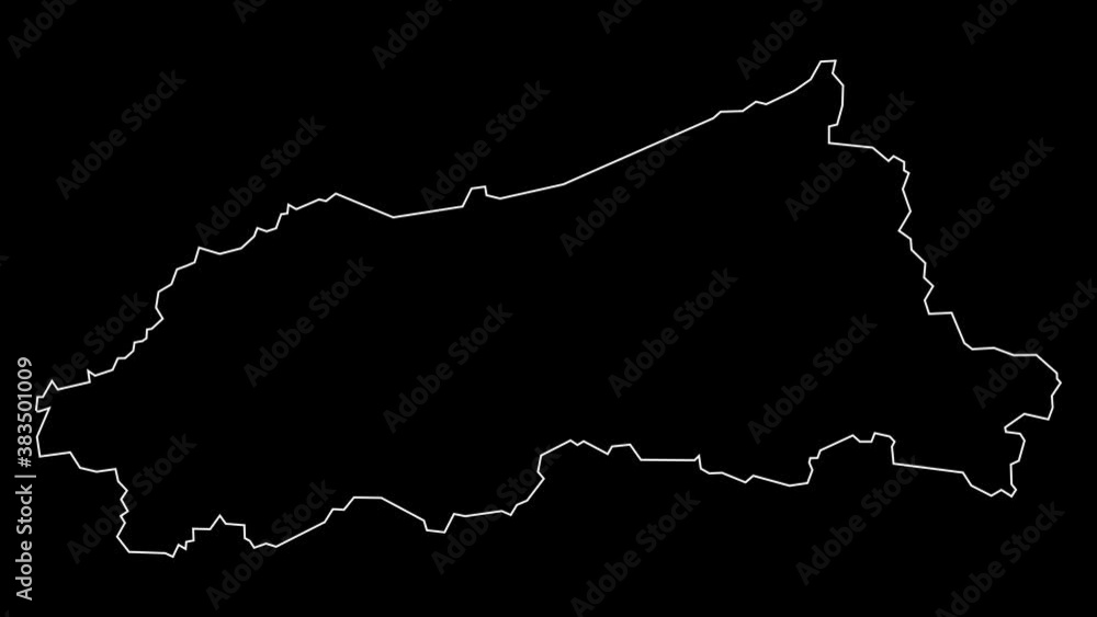 Jijel Algeria provinces map outline animation Jijel Algeria provinces map outline animation