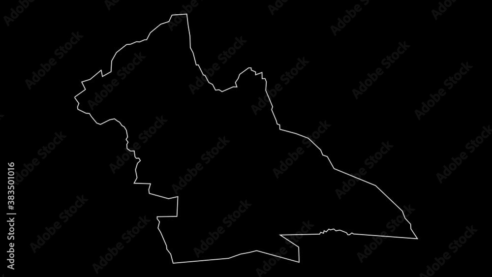 Laghouat Algeria provinces map outline animation Laghouat Algeria provinces map outline animation