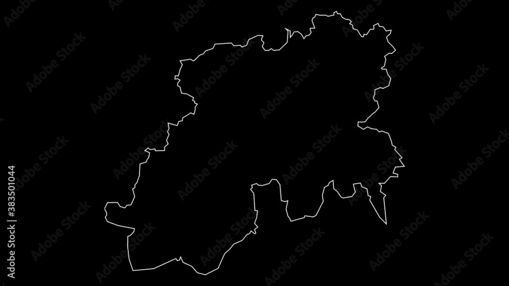 Medea Algeria provinces map outline animation Medea Algeria provinces map outline animation