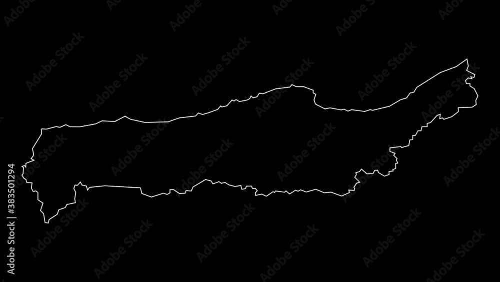 Tipaza Algeria provinces map outline animation Tipaza Algeria provinces map outline animation