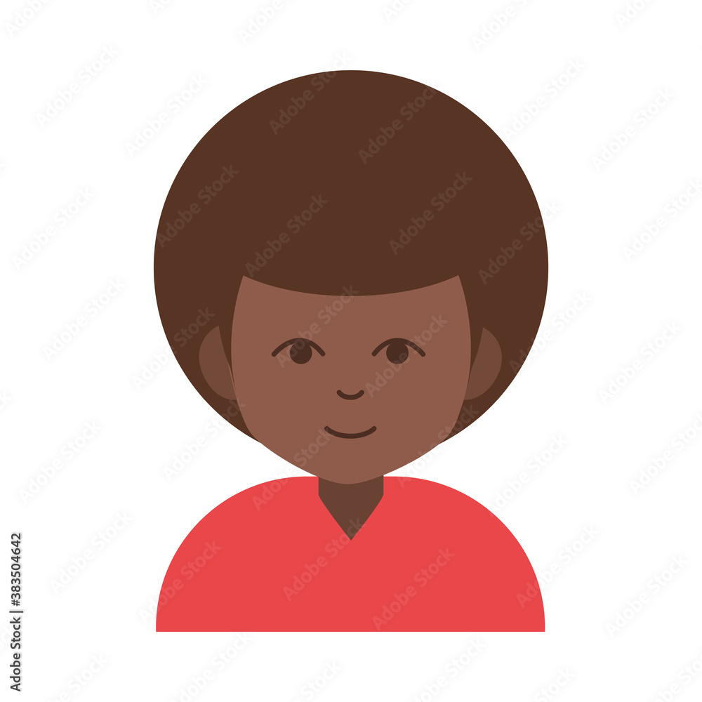 afro american boy portrait cartoon flat icon afro american boy portrait cartoon flat icon