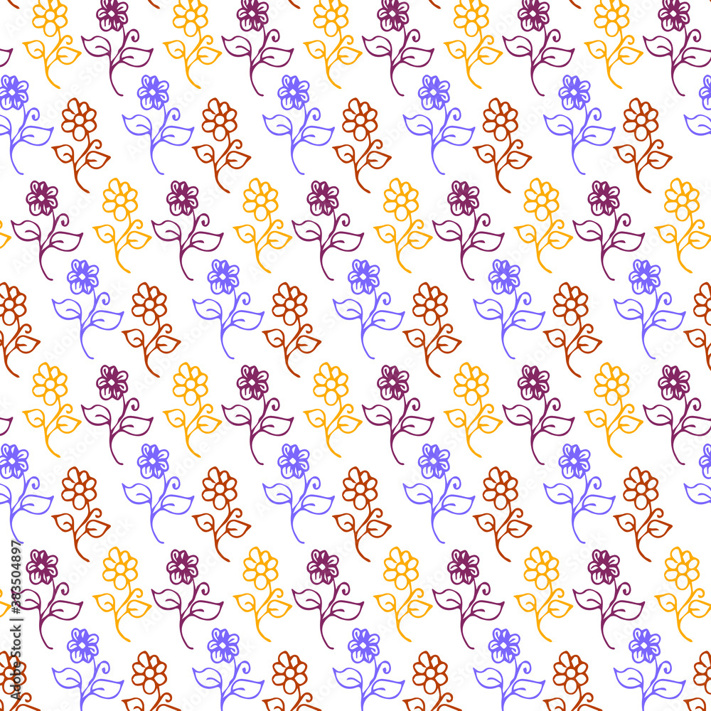 A pattern of multi-colored flowers. For printing on fabric.