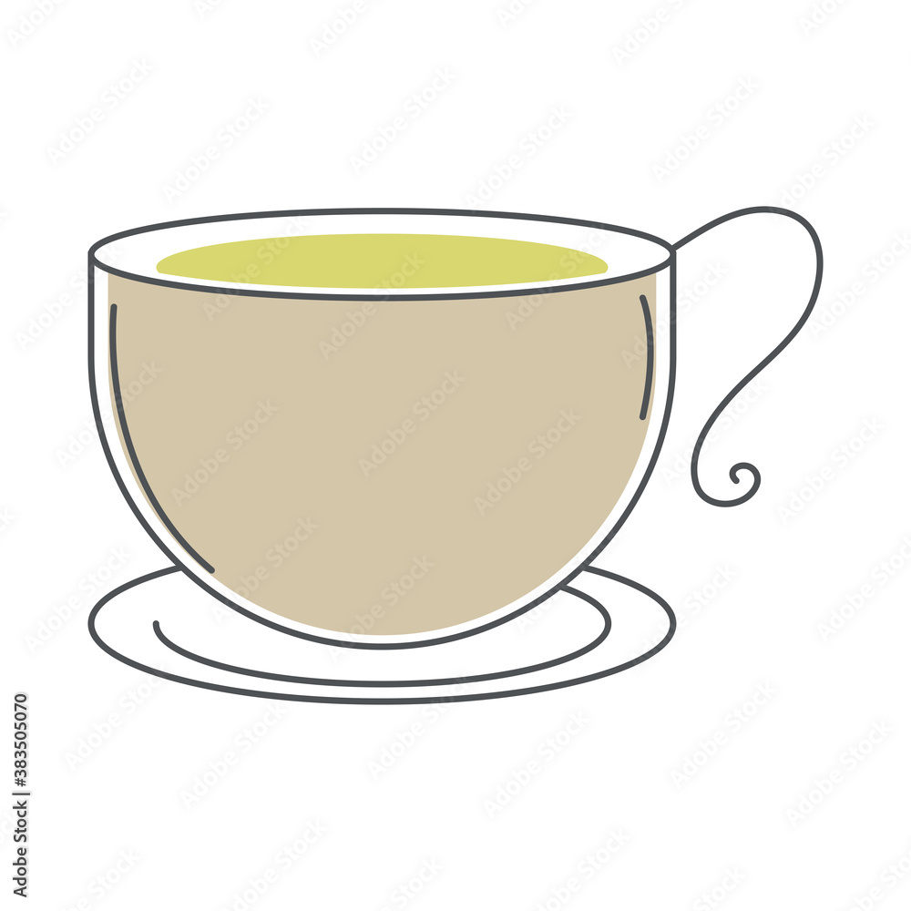 tea, teacup beverage on saucer line and fill