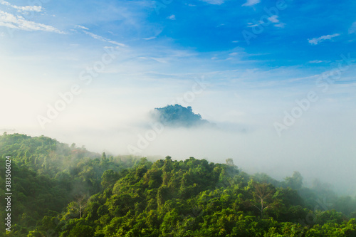 fog and cloud mountain valley landscape  Thailand