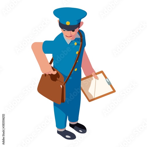 Postman icon. Isometric of postman vector icon for web design isolated on white background