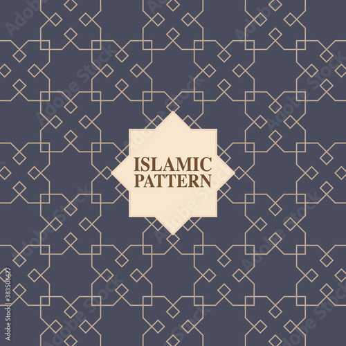 Abstract islamic geometric pattern. Elegant texture for backgrounds, Traditional fabric pattern in Arabian style, Luxury eastern ethnic ornament. Vector illustration of islamic texture.