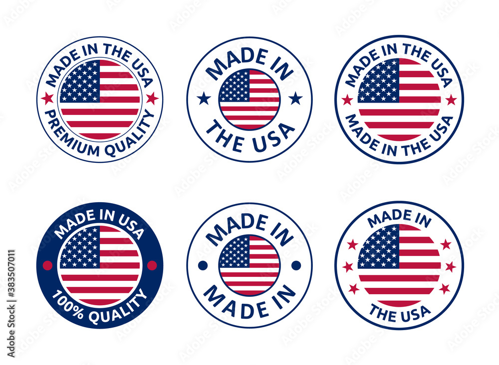made in the usa labels set, american product emblem made in the usa labels set, american product emblem