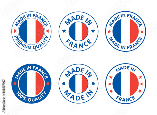 made in France labels set, French product emblem