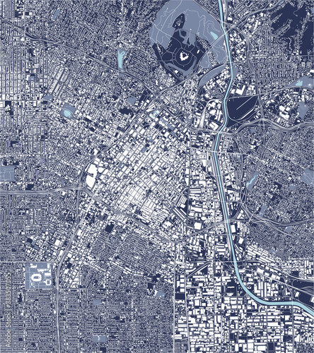 map of the city of Los Angeles, USA