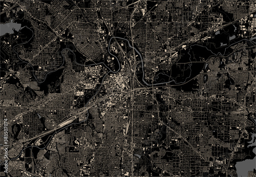 map of the city of Fort Worth, Texas, USA photo